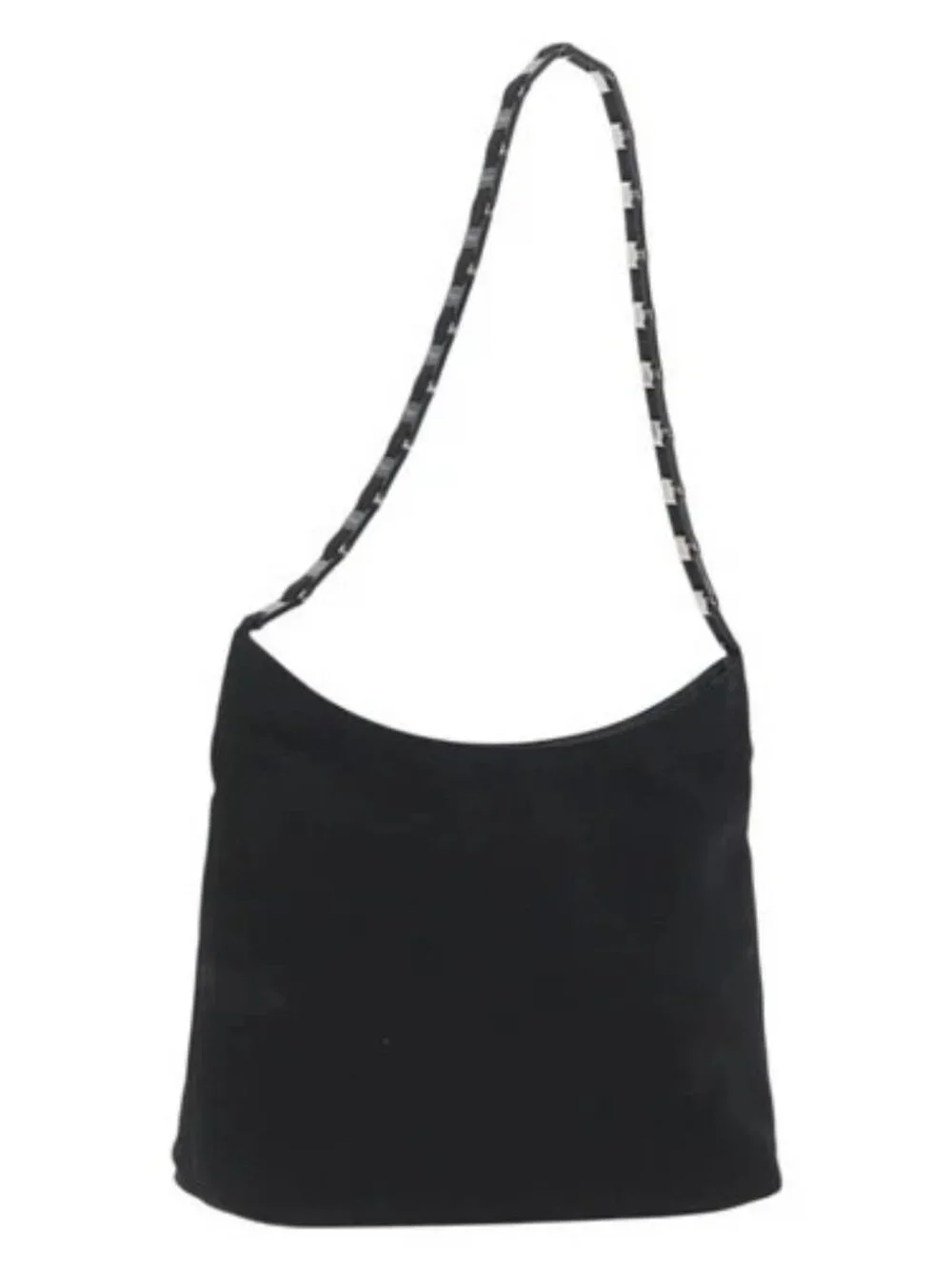 Salvatore Ferragamo Chain Vala Shoulder Bag Nylon Black Auth BA10885